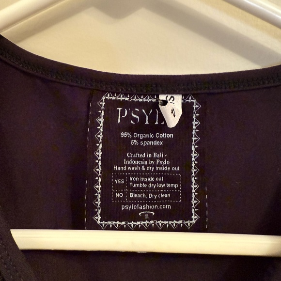 PSYLO super crop top Black Mesh Sleeveless 100% organic cotton SZ 4 MSRP $54 - Picture 7 of 10